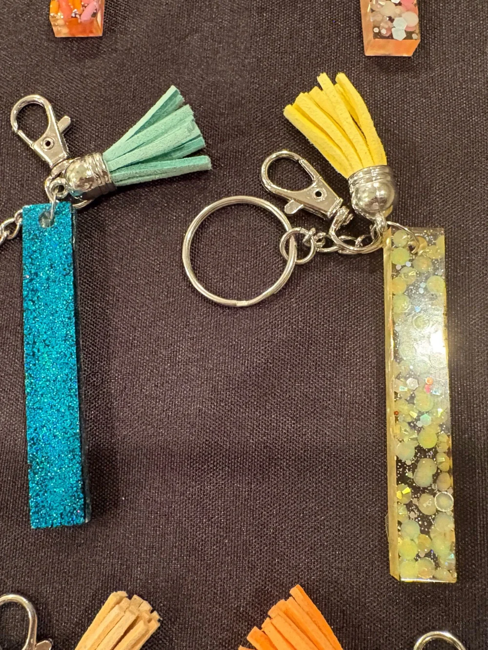I Glitter Tassel Keychains - Assorted Colors